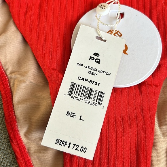 PQ Swim Red Athena bikini bottom teeny size L - Picture 6 of 13